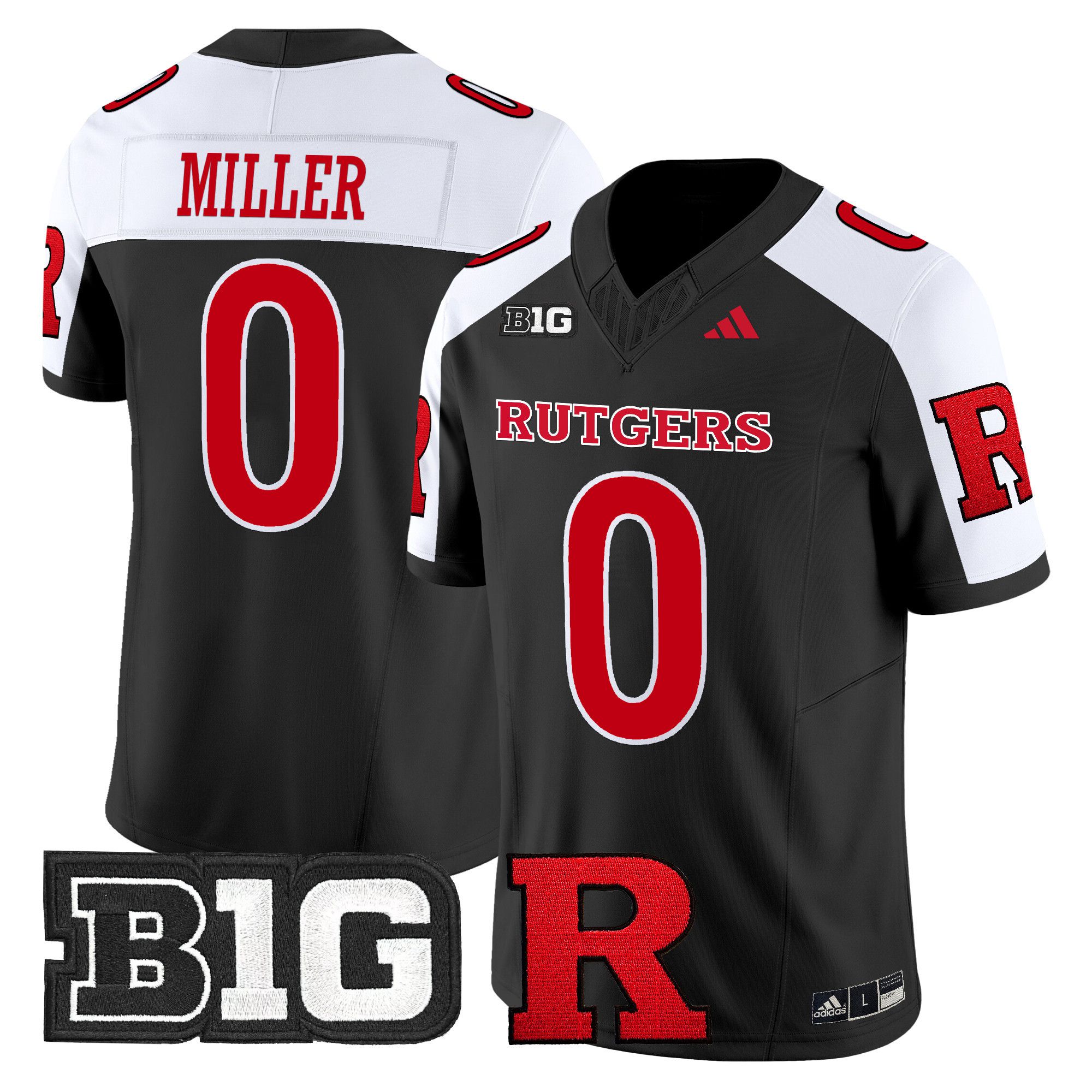 Men Rutgers Scarlet Knights #0 Miller Black 2024 Vapor Limited NCAA Jersey